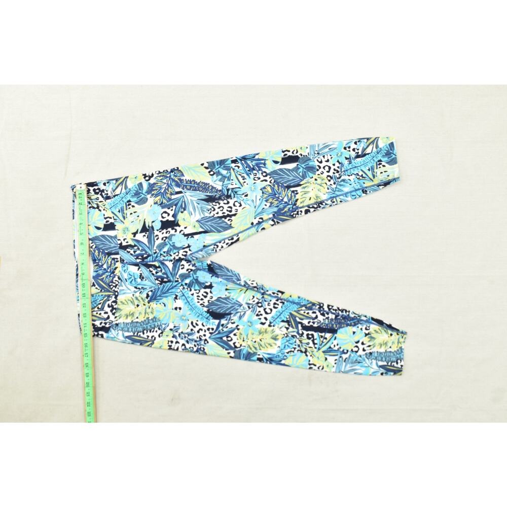 Calvin Klein Performance Women XL Tropical Floral Animal Print Leggings Blue Gr - Picture 7 of 8